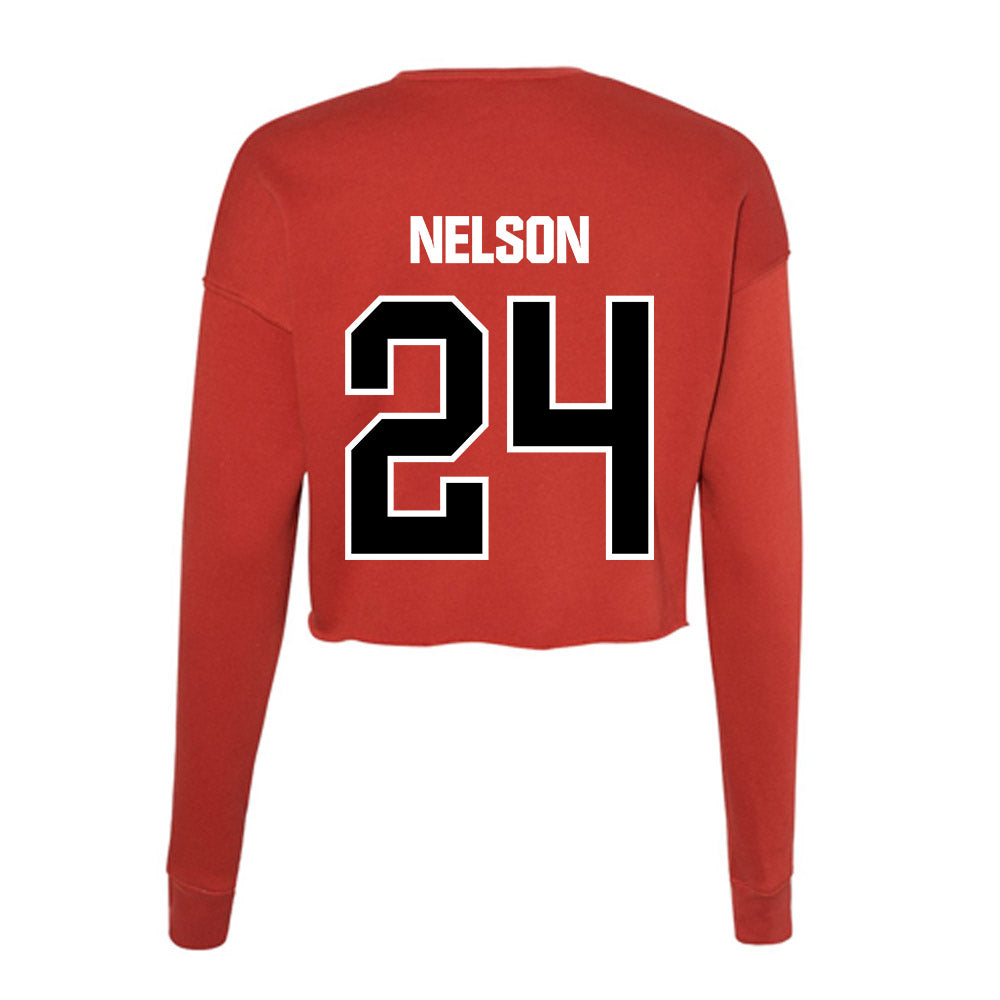 Youngstown State - NCAA Baseball : Braylon Nelson - Women's Cropped Crew Fleece-1