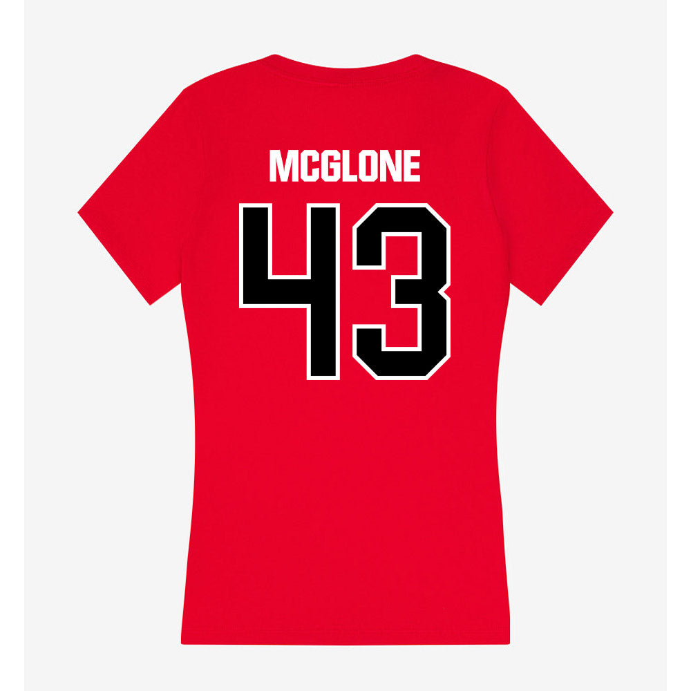 Youngstown State - NCAA Football : Michael McGlone - Women's V-Neck T-Shirt-1