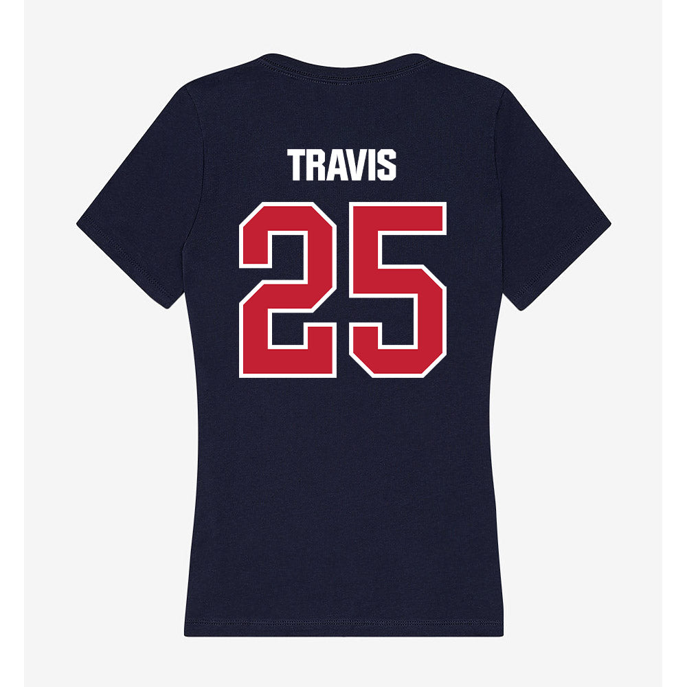 Richmond - NCAA Women's Basketball : Skylah Travis - Women's V-Neck T-Shirt-1