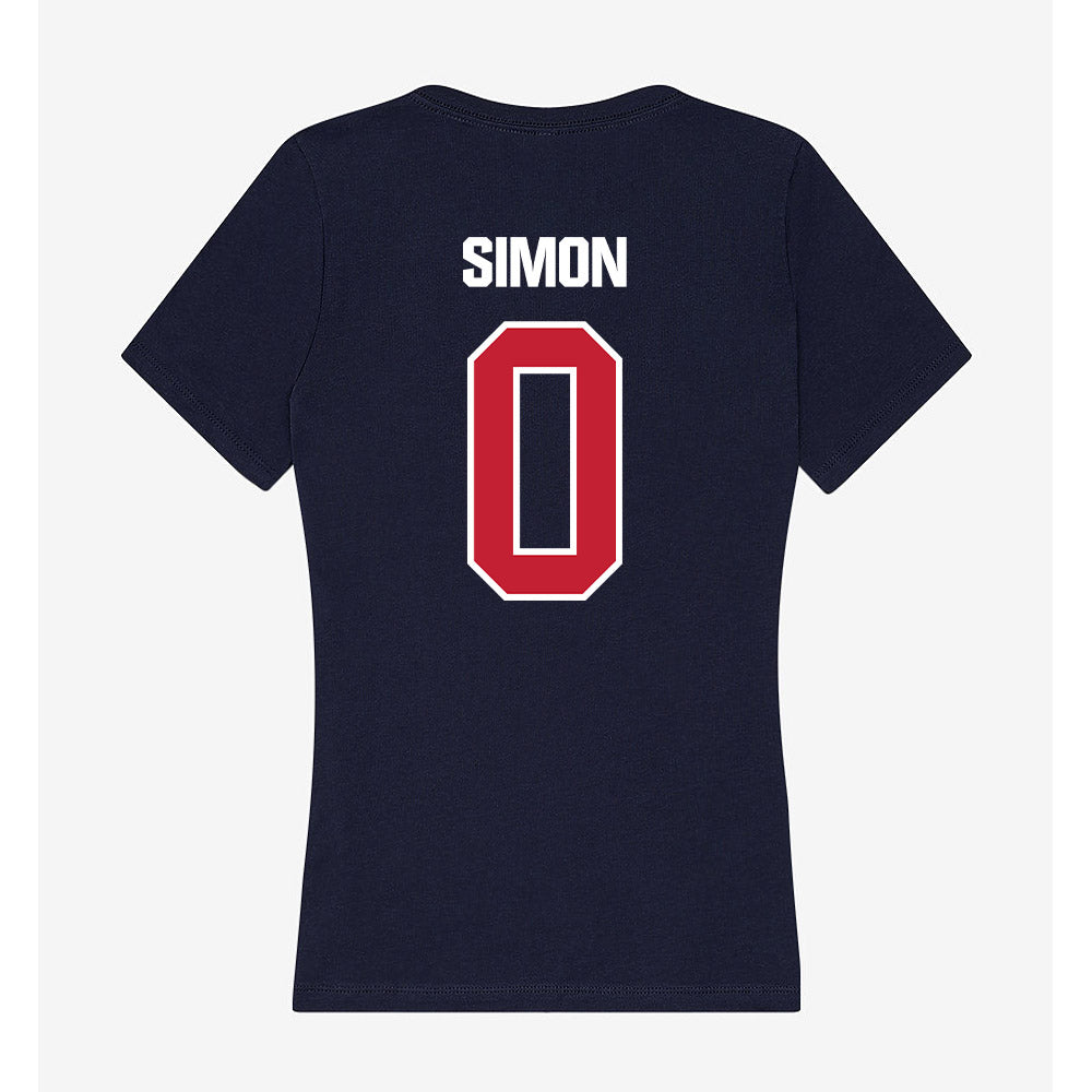 Richmond - NCAA Women's Basketball : Tierra Simon - Women's V-Neck T-Shirt-1
