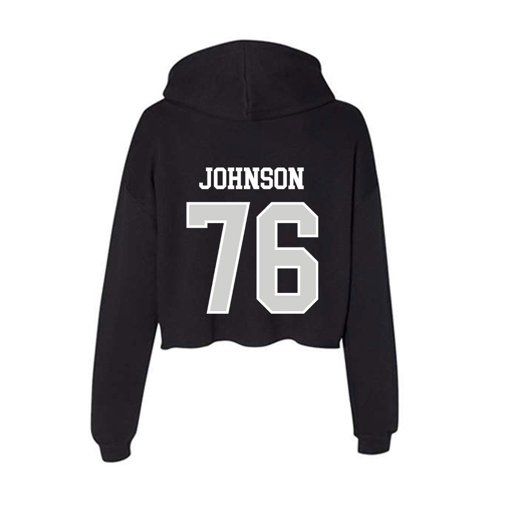 Indiana State - NCAA Football : Devion Johnson - Women's Crop Fleece Hooded Sweatshirt-1
