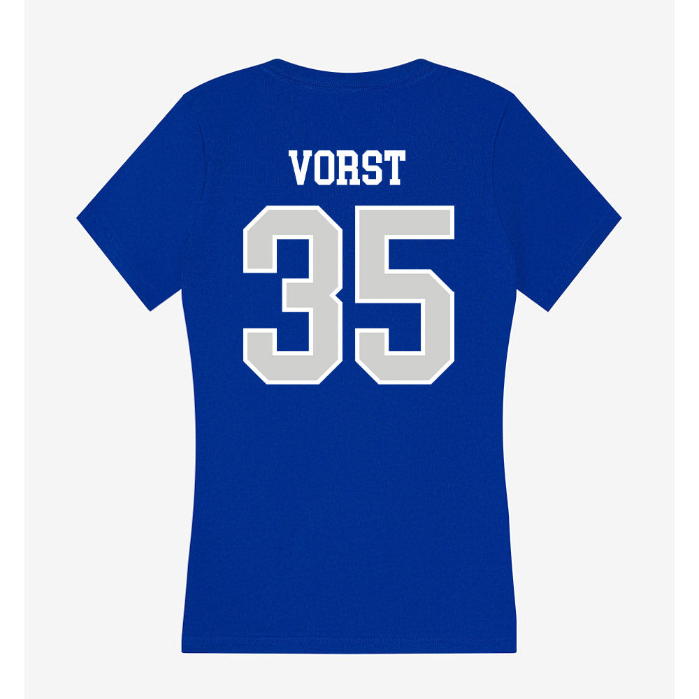 Indiana State - NCAA Men's Basketball : Derek Vorst - Women's V-Neck T-Shirt-1