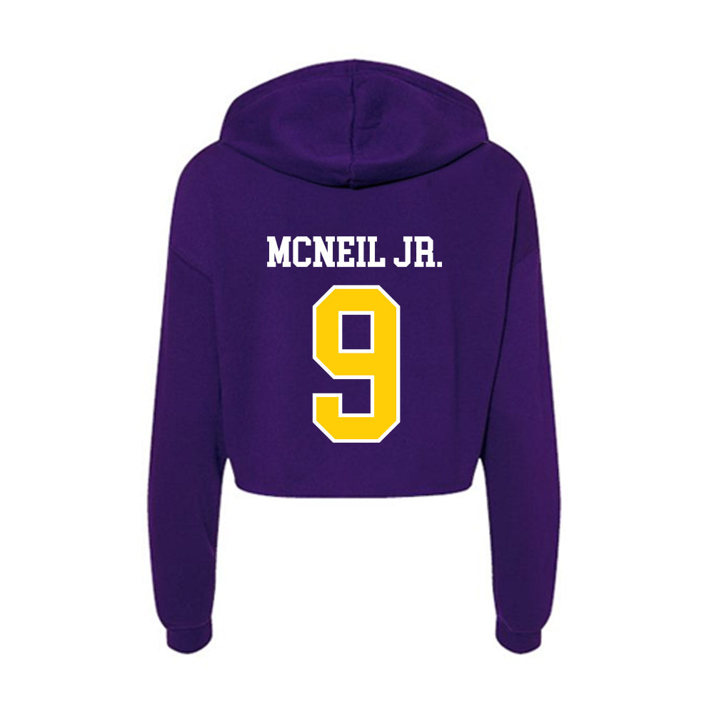 WIU - NCAA Football : Rodney McNeil Jr. - Women's Crop Fleece Hooded Sweatshirt-1