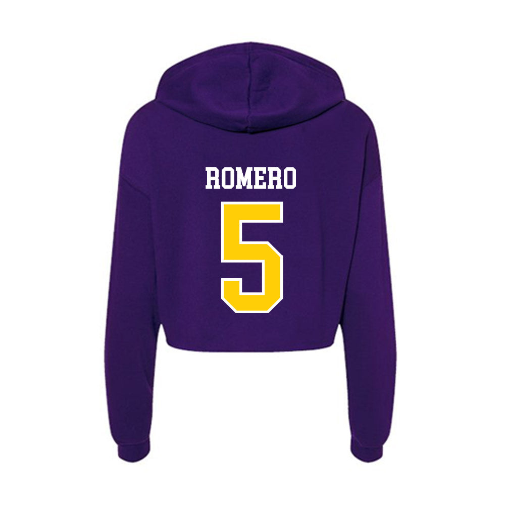 WIU - NCAA Baseball : Breck Romero - Women's Crop Fleece Hoodie-1