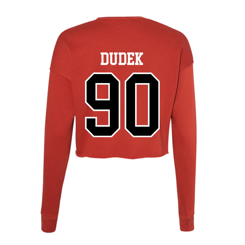 Valdosta State - NCAA Football : Malakai Dudek - Women's Cropped Crew Fleece-1
