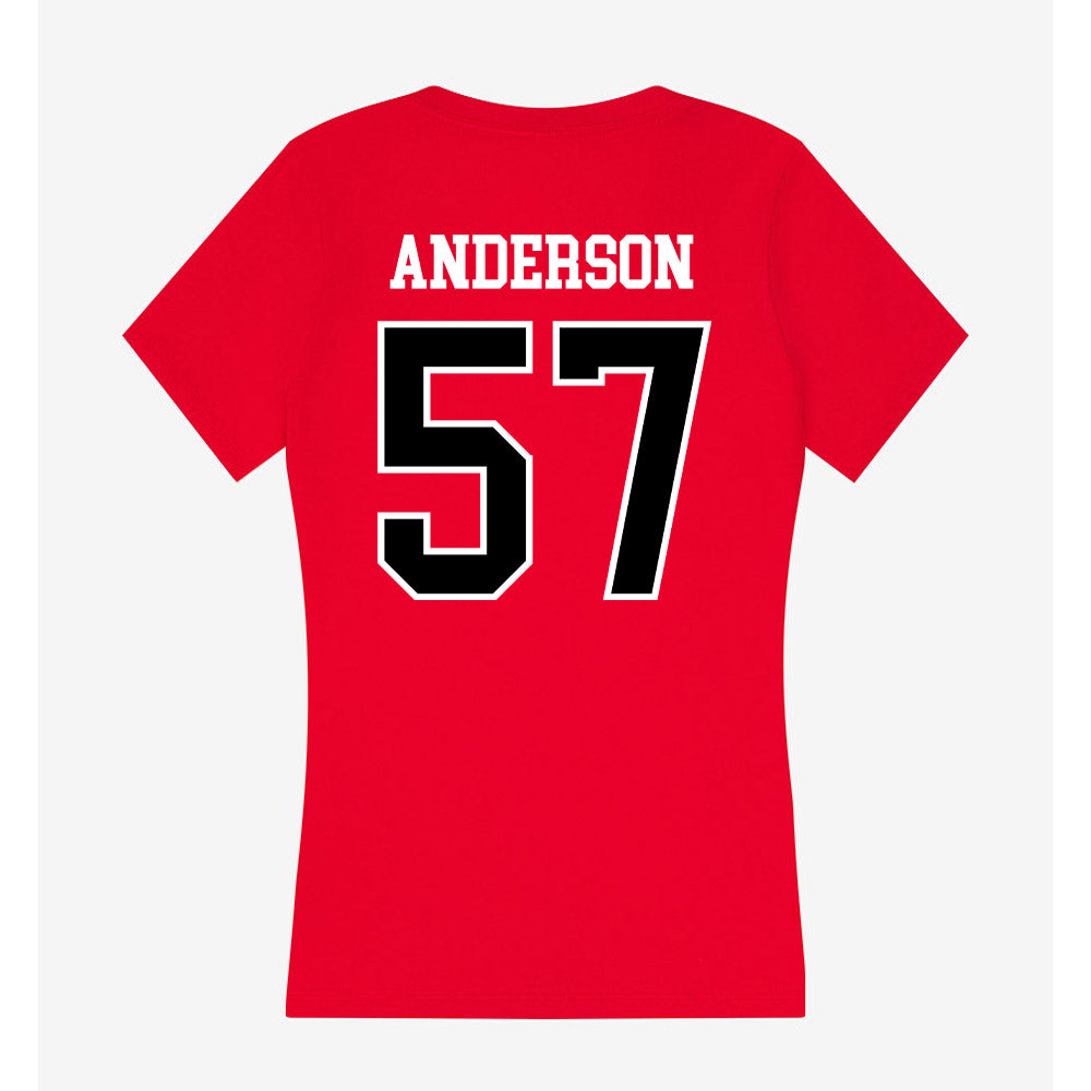 Valdosta State - NCAA Football : Wyatt Anderson - Women's V-Neck T-Shirt-1
