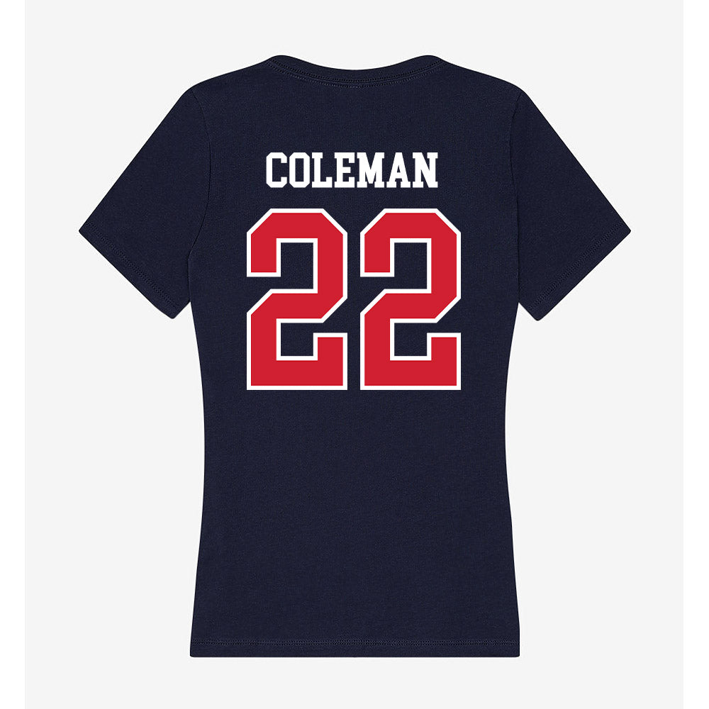 USI - NCAA Women's Volleyball : Leah Coleman - Women's V-Neck T-Shirt-1