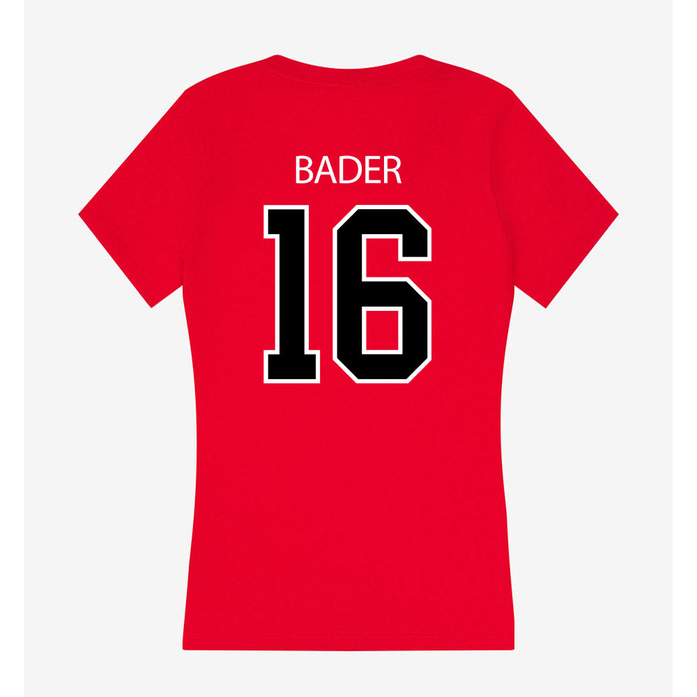 Marist - NCAA Men's Lacrosse : Mason Bader - Women's V-Neck T-Shirt-1