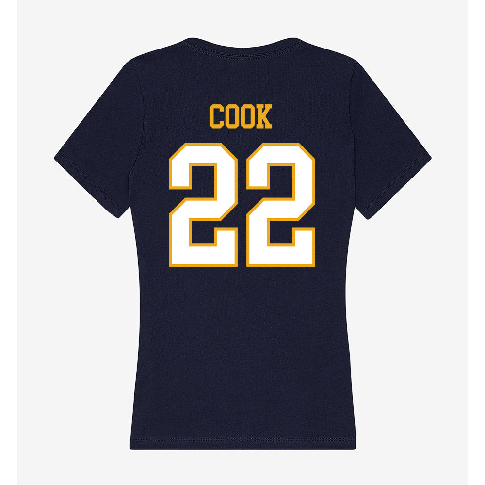 ETBU - NCAA Men's Basketball : Ethan Cook - Women's V-Neck T-Shirt-1