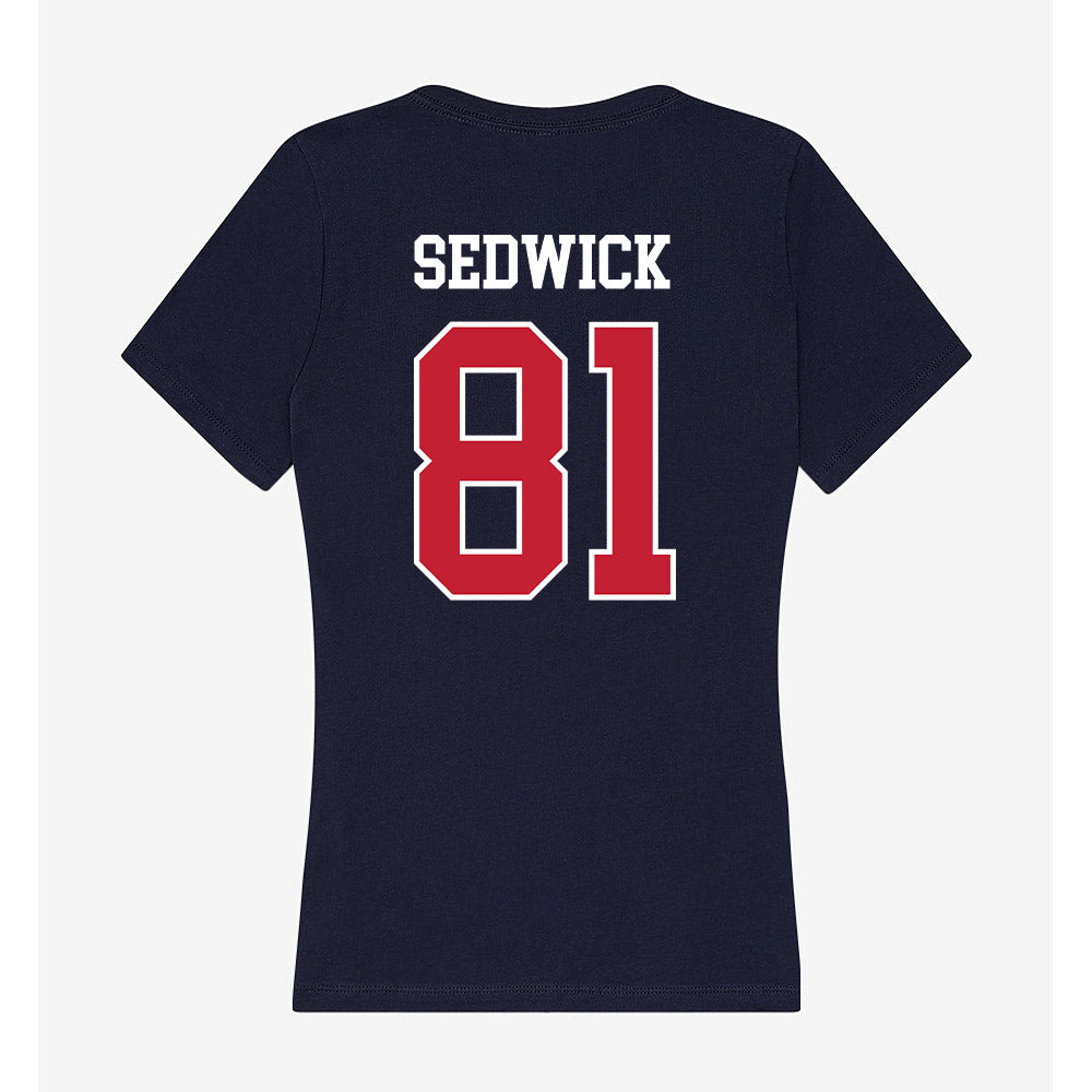Utah Tech - NCAA Football : Davyn Sedwick - Women's V-Neck T-Shirt-1