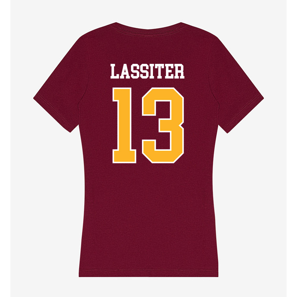 Bethune - NCAA Football : Naim Lassiter - Women's V-Neck T-Shirt-1