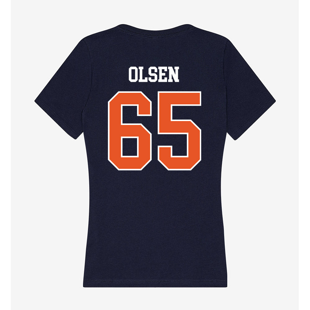 Utica - NCAA Football : Aidan Olsen - Women's V-Neck T-Shirt-1