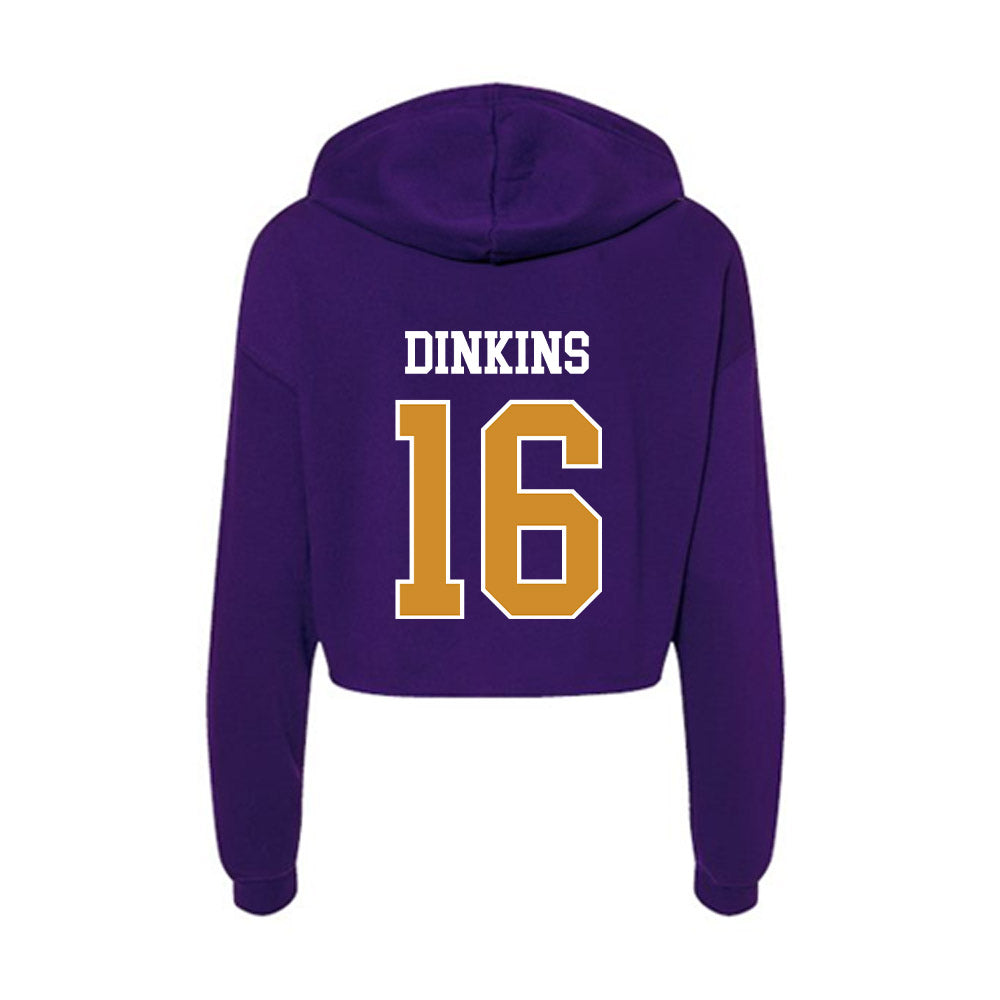 Alcorn - NCAA Football : Alvin Dinkins - Women's Crop Fleece Hooded Sweatshirt-1