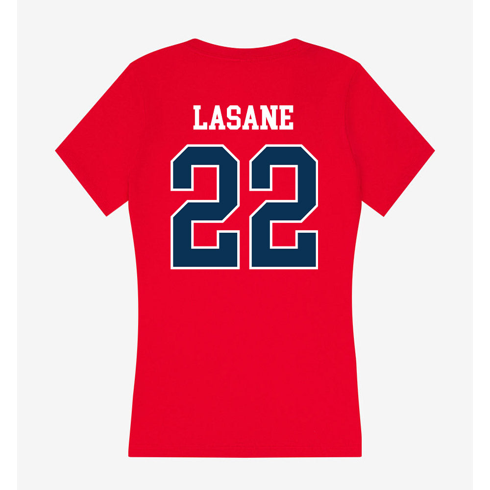 Saginaw Valley - NCAA Football : Jahmere LaSane - Women's V-Neck T-Shirt-1