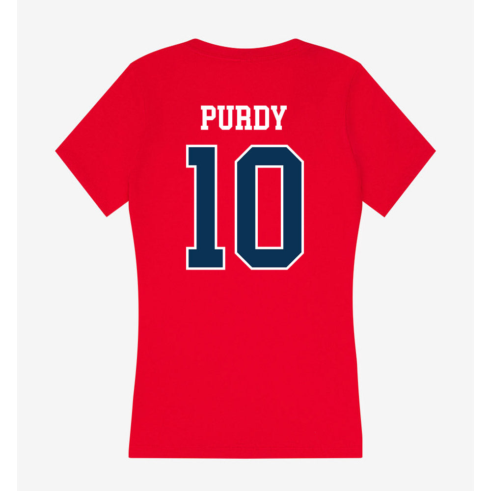 Saginaw Valley - NCAA Softball : Mya Purdy - Women's V-Neck T-Shirt-1