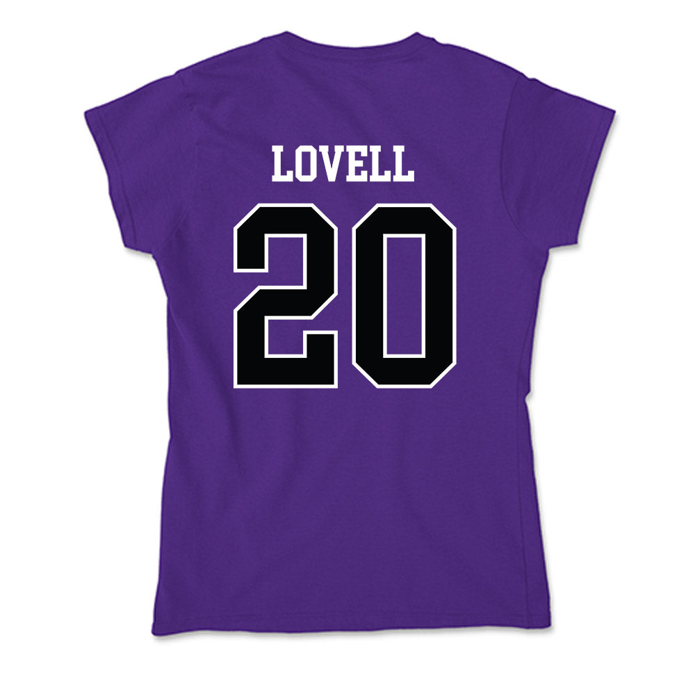 Stonehill - NCAA Men's Basketball : Cory Lovell - Soft Style Women’s T-Shirt-1