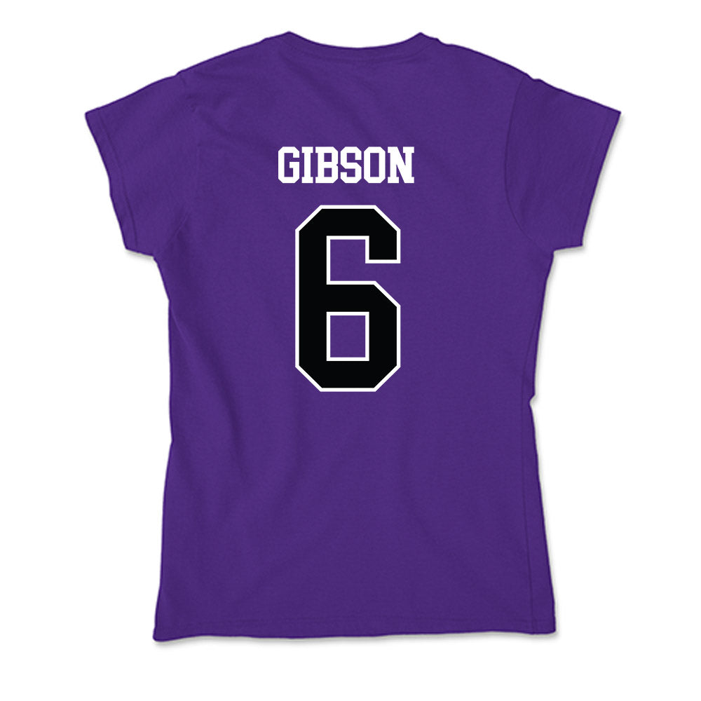 Stonehill - NCAA Men's Ice Hockey : Justin Gibson - Soft Style Women’s T-Shirt-1