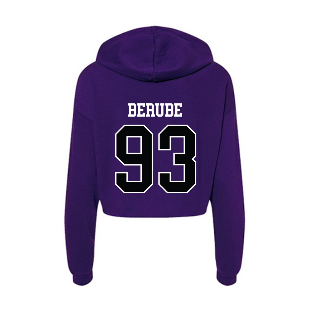Stonehill - NCAA Football : Brenden Berube - Women's Crop Fleece Hoodie-1
