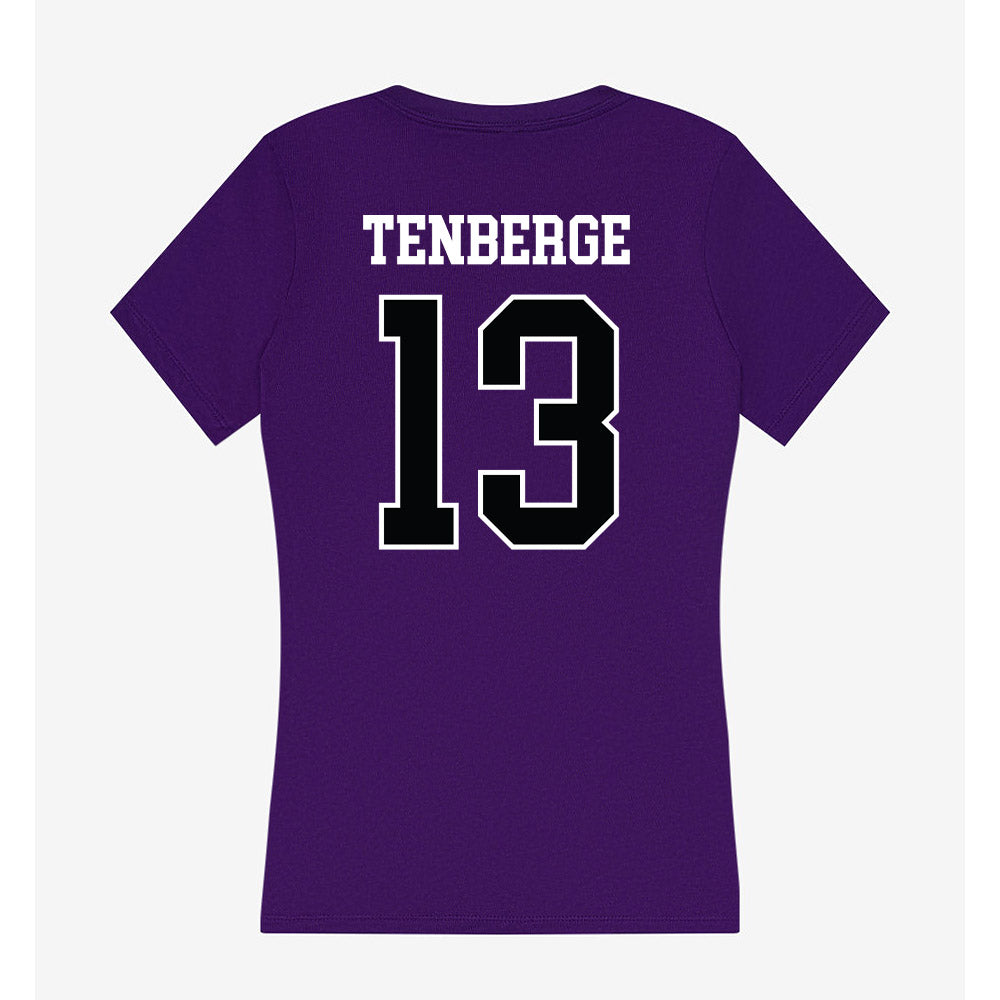 Stonehill - NCAA Men's Basketball : Jake TenBerge - Women's V-Neck T-Shirt-1