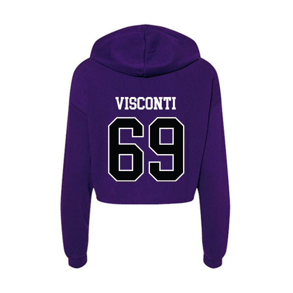 Stonehill - NCAA Football : Alexander Visconti - Women's Crop Fleece Hoodie-1