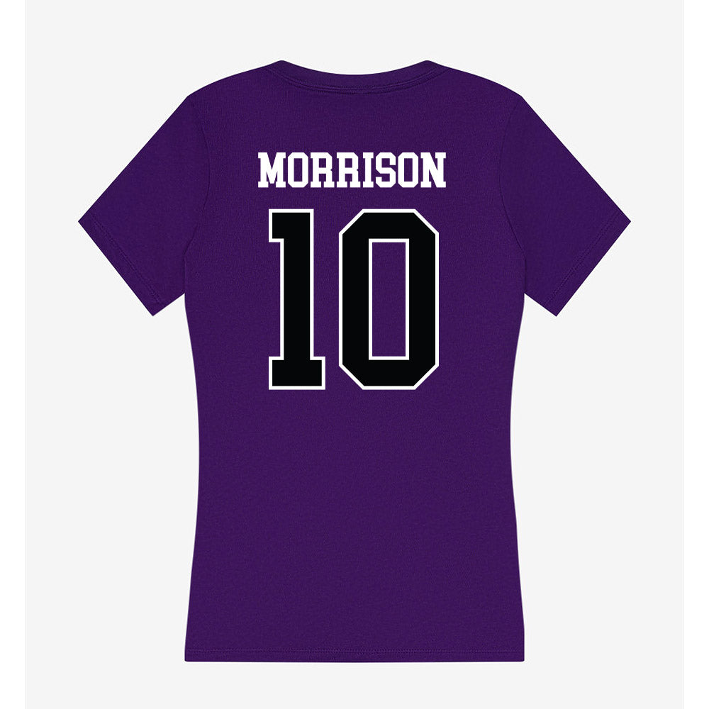 Stonehill - NCAA Baseball : Cam Morrison - Women's V-Neck T-Shirt-1