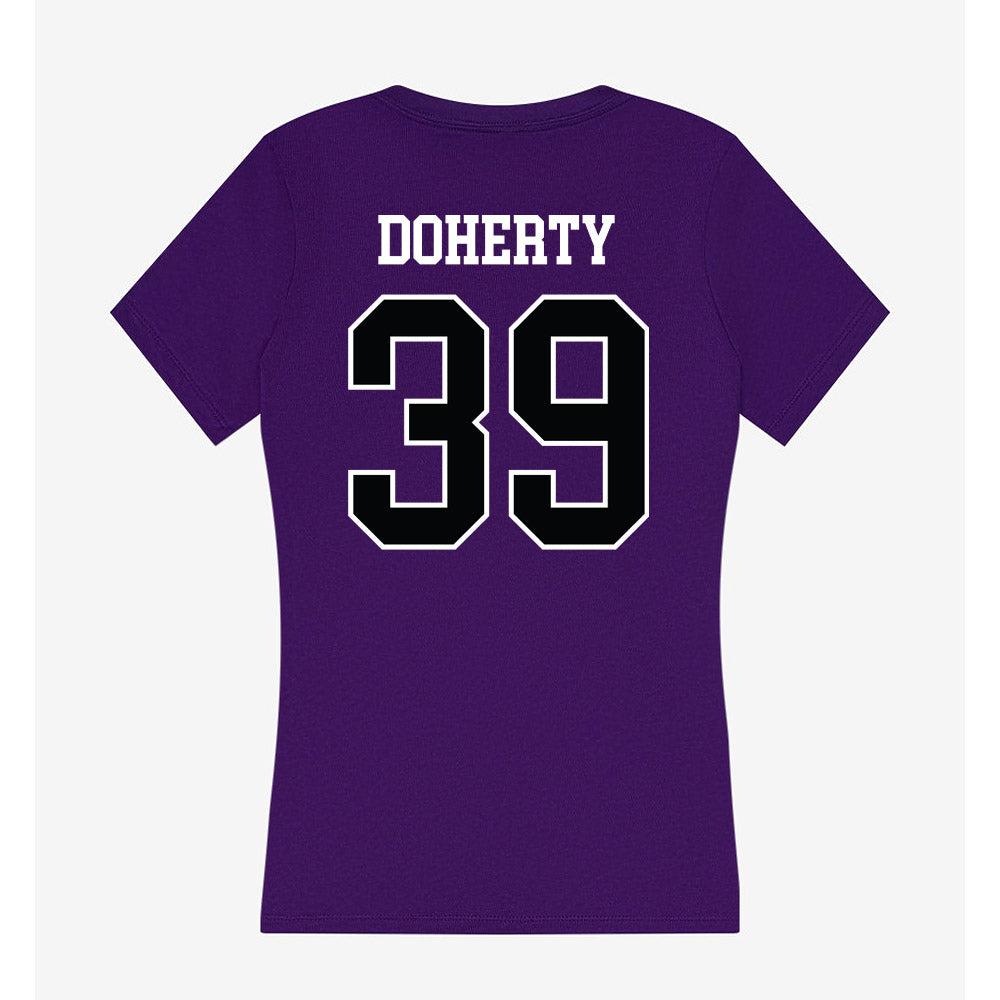 Stonehill - NCAA Men's Soccer : Killian Doherty - Women's V-Neck T-Shirt-1