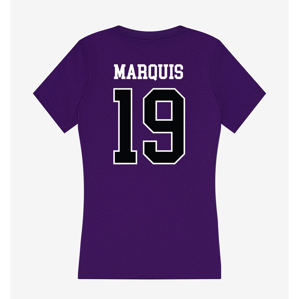 Stonehill - NCAA Men's Soccer : Ethan Marquis - Women's V-Neck T-Shirt-1