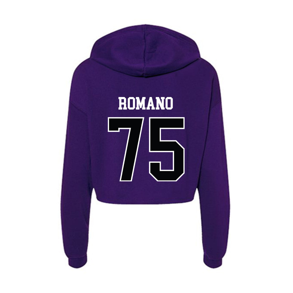 Stonehill - NCAA Football : Evan Romano - Women's Crop Fleece Hoodie-1