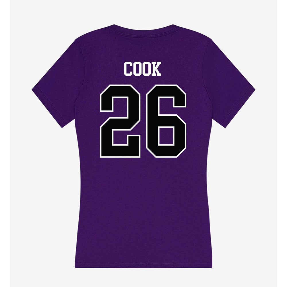 Stonehill - NCAA Baseball : Alex Cook - Women's V-Neck T-Shirt-1