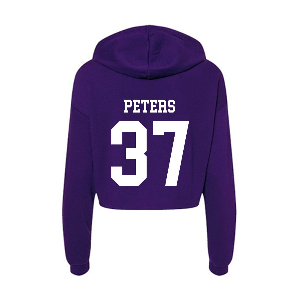 UST - NCAA Football : Lucas Peters - Women's Crop Fleece Hoodie-1