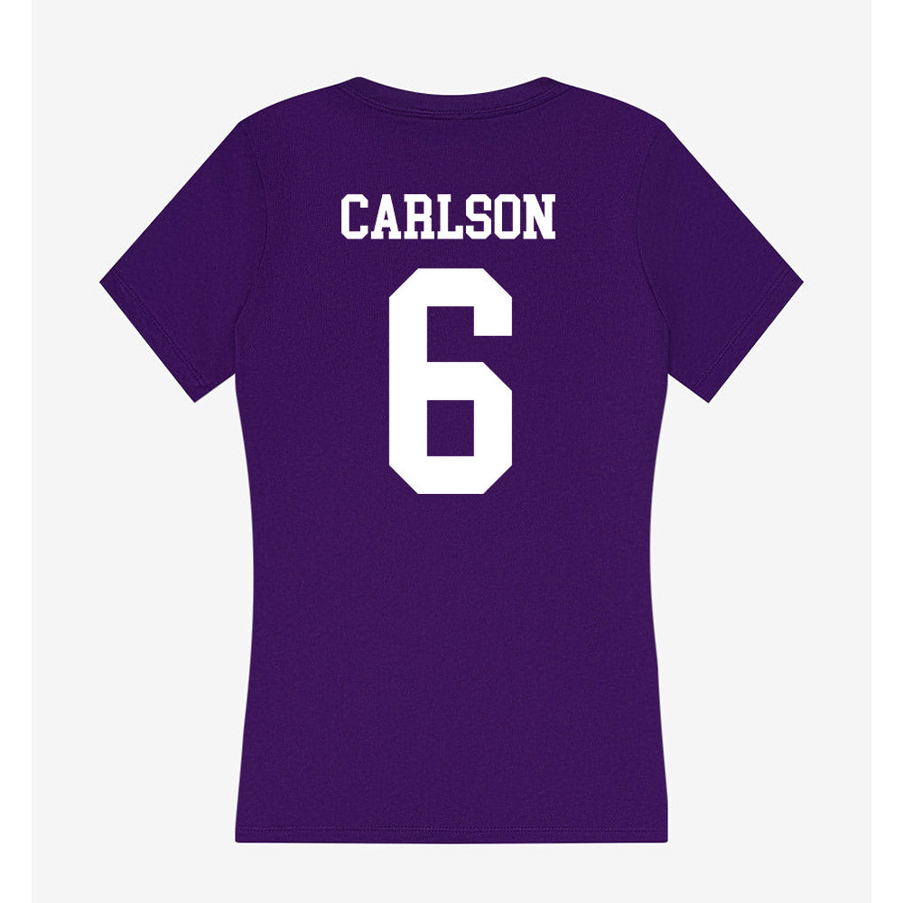 UST - NCAA Women's Soccer : Juliet Carlson - Women's V-Neck T-Shirt-1