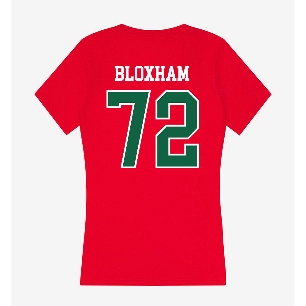Minot State - NCAA Football : Lukaas Bloxham - Women's V-Neck T-Shirt-1