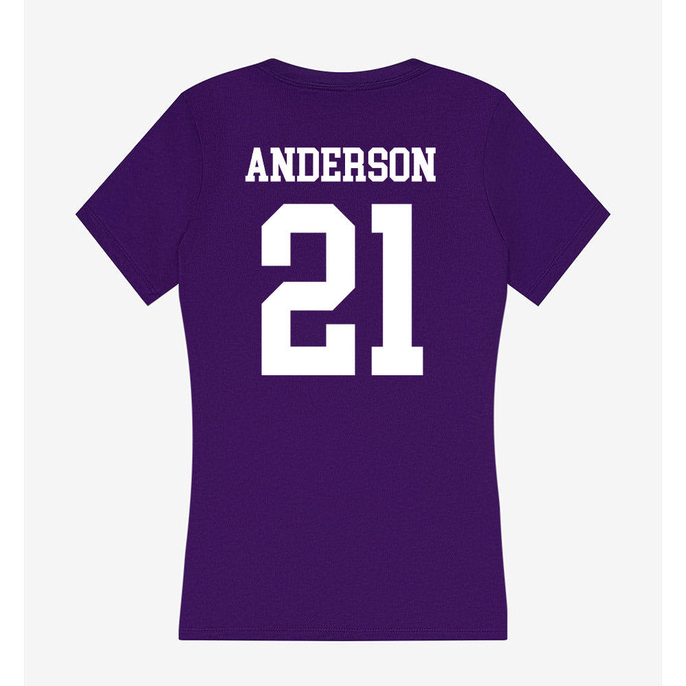 Sioux Falls - NCAA Baseball : Logan Anderson - Women's V-Neck T-Shirt-1