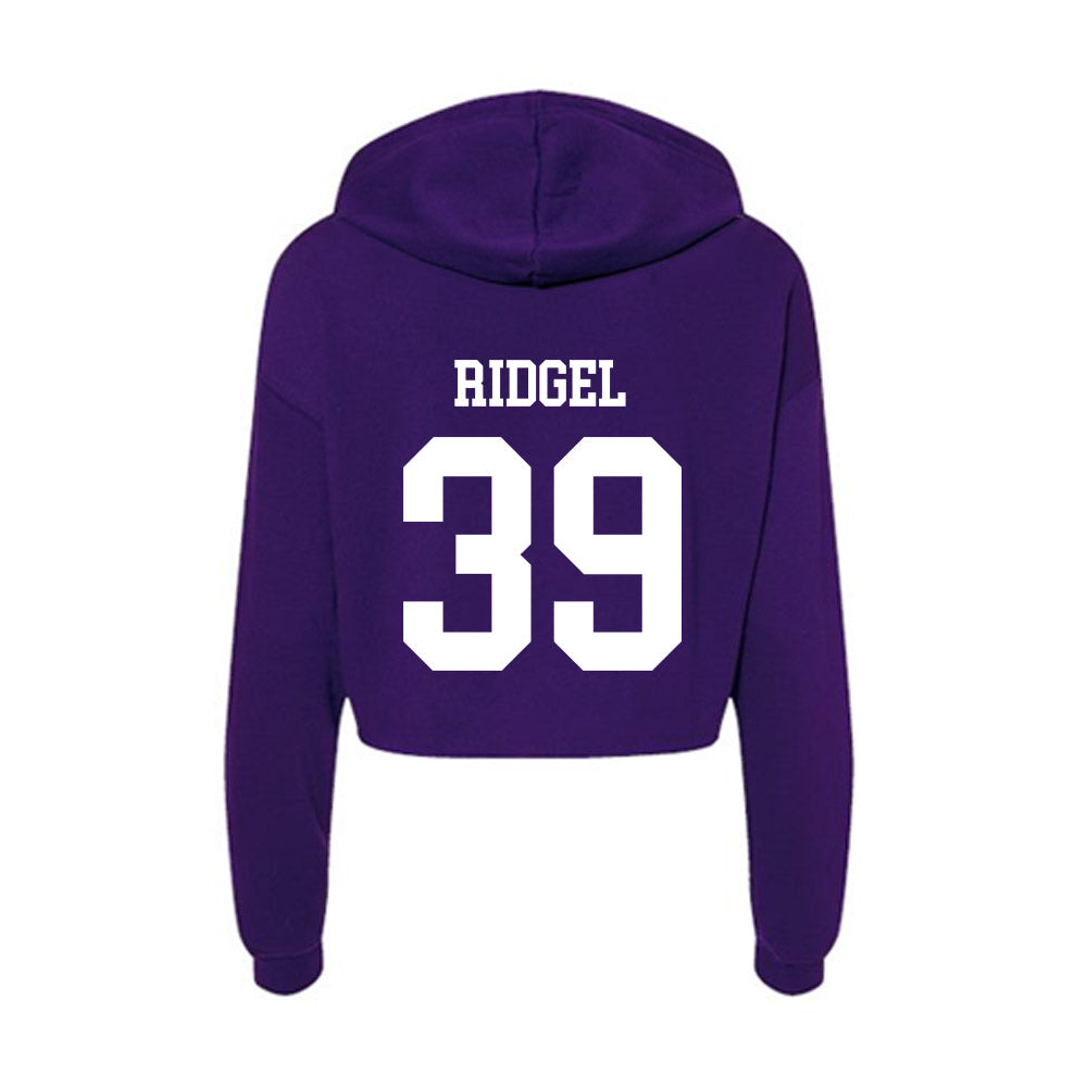 Sioux Falls - NCAA Football : Noah Ridgel - Women's Crop Fleece Hooded Sweatshirt-1