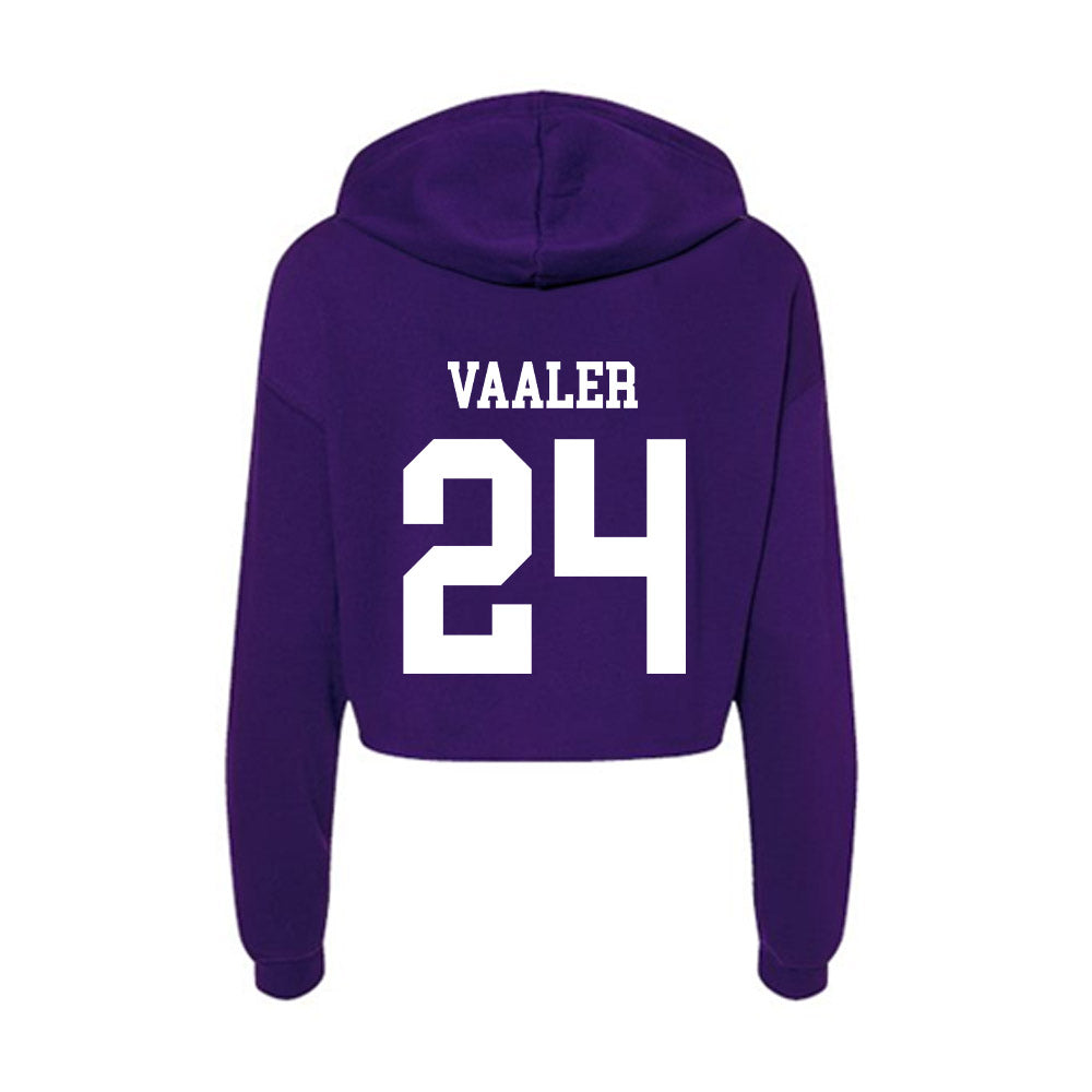 Sioux Falls - NCAA Women's Basketball : Anna Vaaler - Women's Crop Fleece Hoodie-1