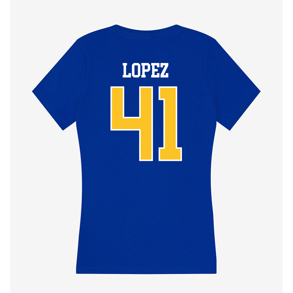 TAMUK - NCAA Football : Angel Lopez - Women's V-Neck T-Shirt-1