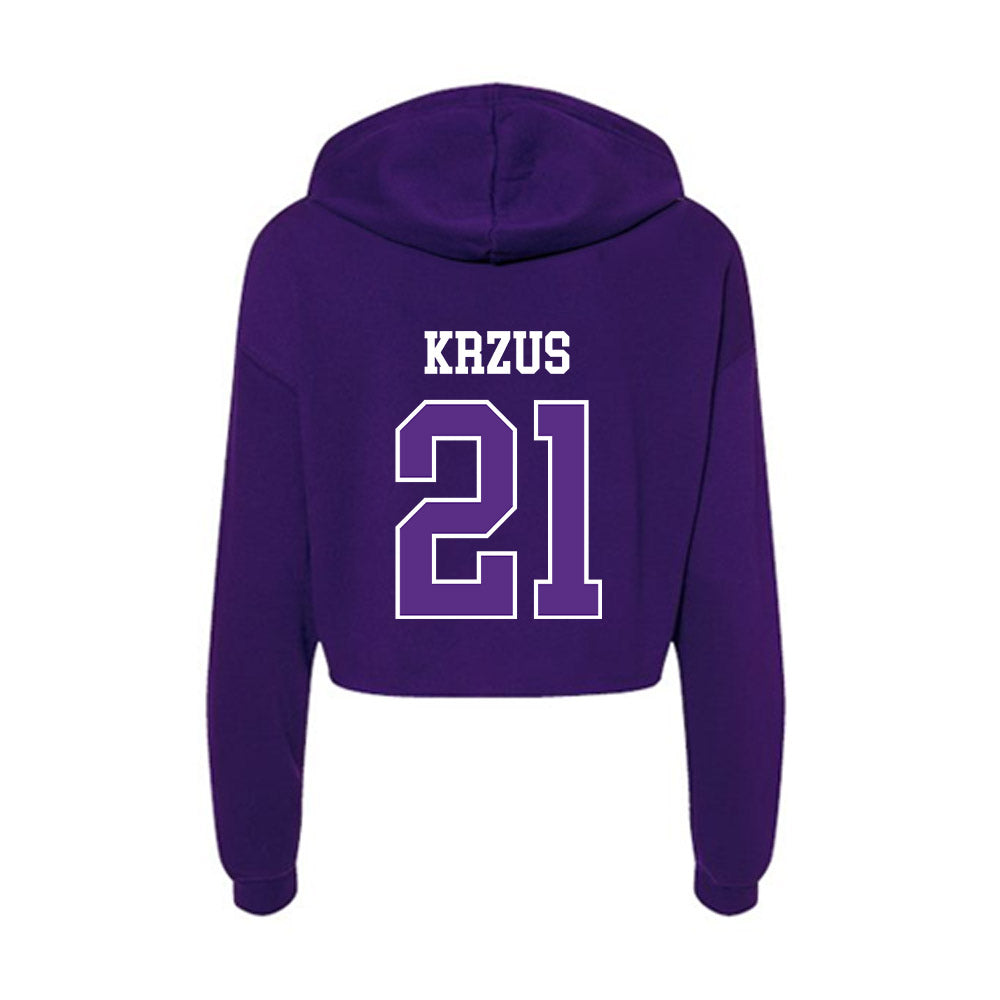 UW-Whitewater - NCAA Women's Volleyball : Aubrie Krzus - Women's Crop Fleece Hoodie-1