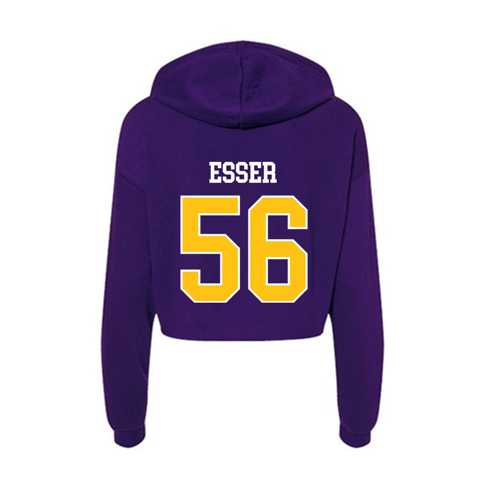 East Carolina - NCAA Football : Bryson Esser - Women's Crop Fleece Hoodie-1