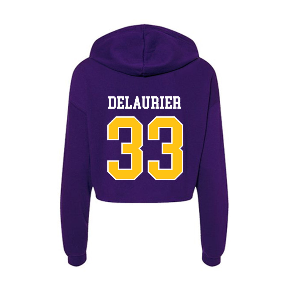 East Carolina - NCAA Men's Basketball : Eli DeLaurier - Women's Crop Fleece Hoodie-1