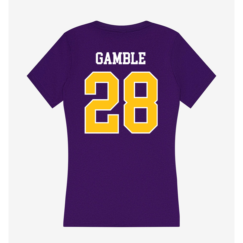 East Carolina - NCAA Football : Zyeir Gamble - Women's V-Neck T-Shirt-1