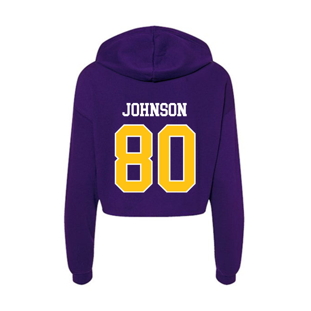 East Carolina - NCAA Football : Ty Johnson - Women's Crop Fleece Hoodie-1
