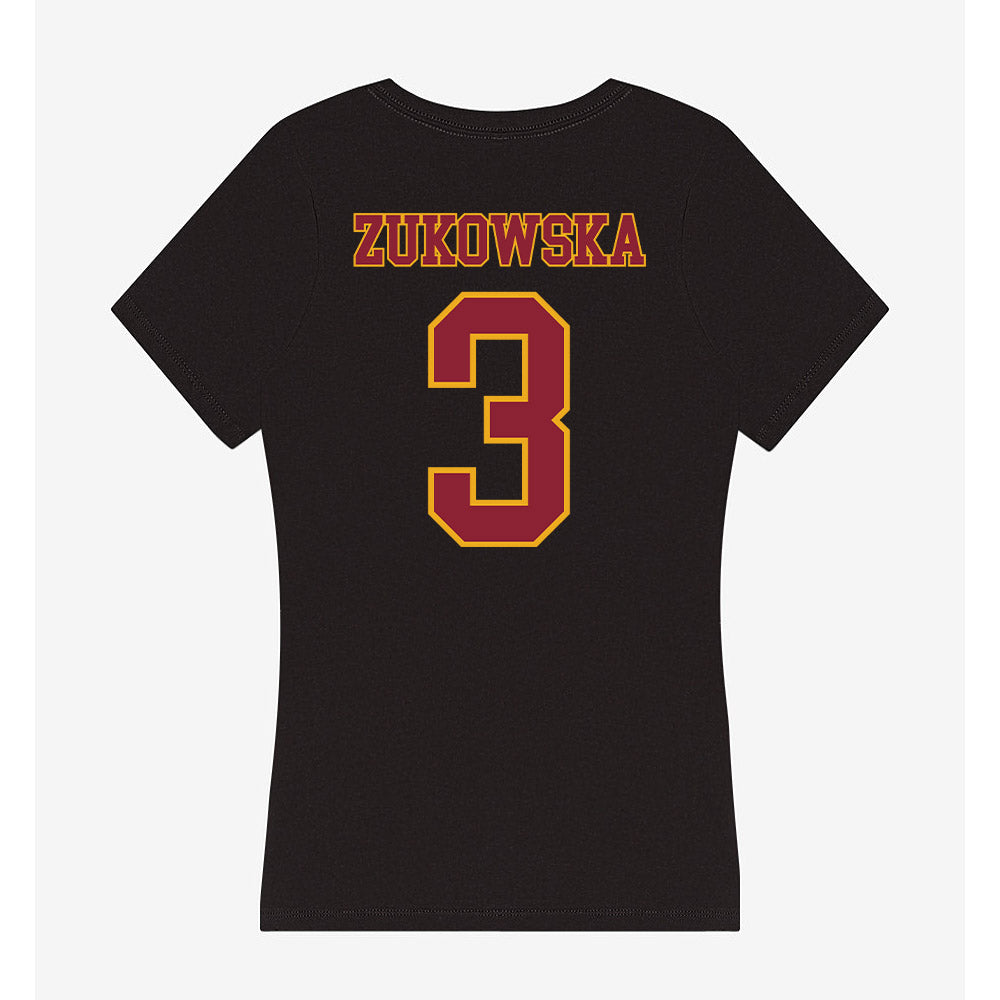 ULM - NCAA Beach Volleyball : Izabela Zukowska - Women's V-Neck T-Shirt-1