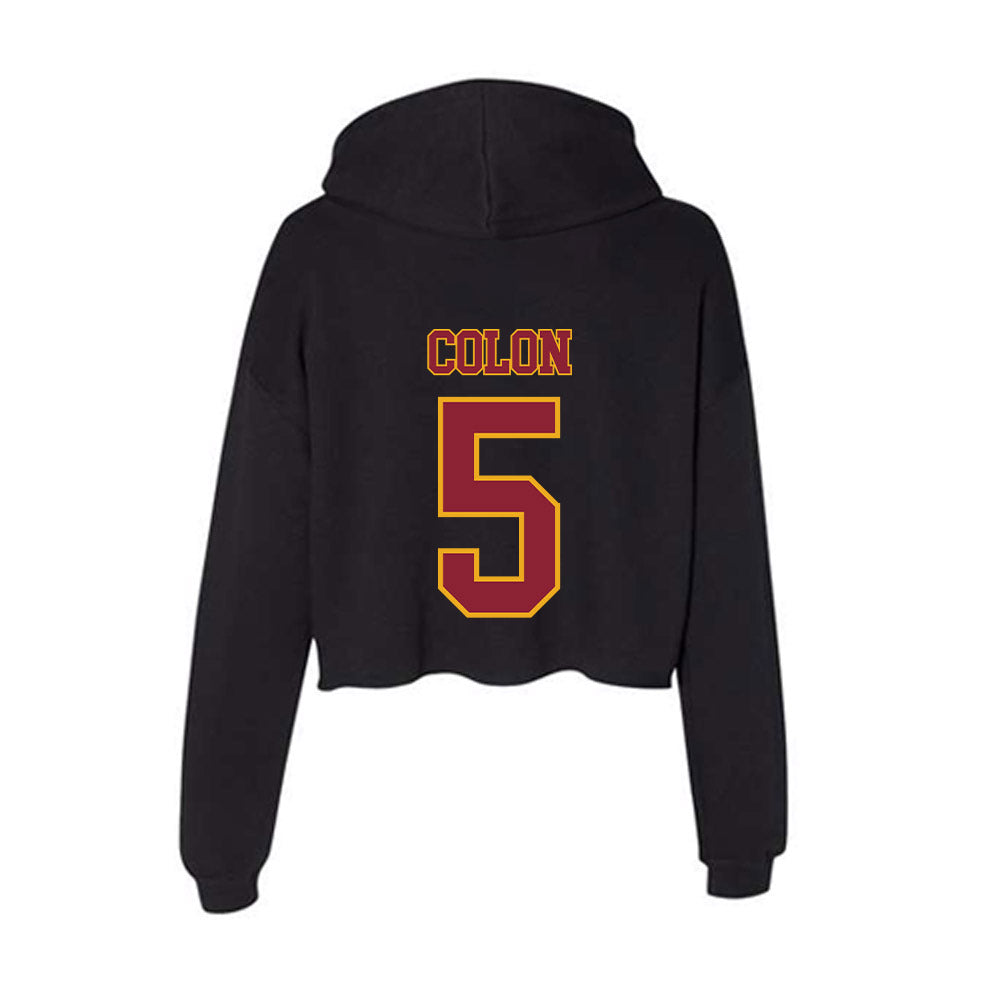 ULM - NCAA Women's Volleyball : Amelia Colon - Women's Crop Fleece Hooded Sweatshirt-1