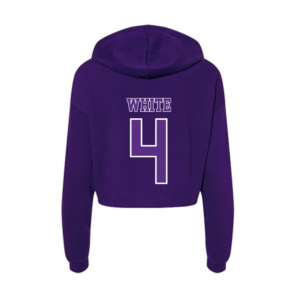 Central Arkansas - NCAA Softball : Jaleigh White - Women's Crop Fleece Hoodie-1