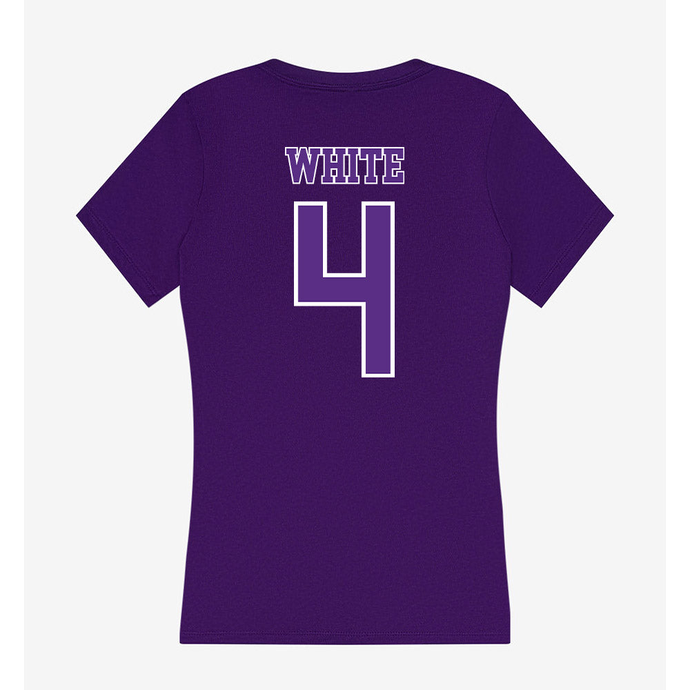 Central Arkansas - NCAA Softball : Jaleigh White - Women's V-Neck T-Shirt-1