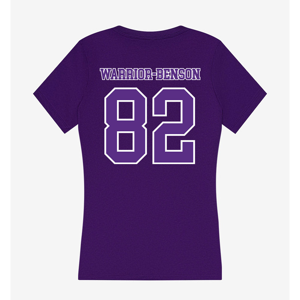 Central Arkansas - NCAA Football : Josiah Warrior-Benson - Women's V-Neck T-Shirt-1