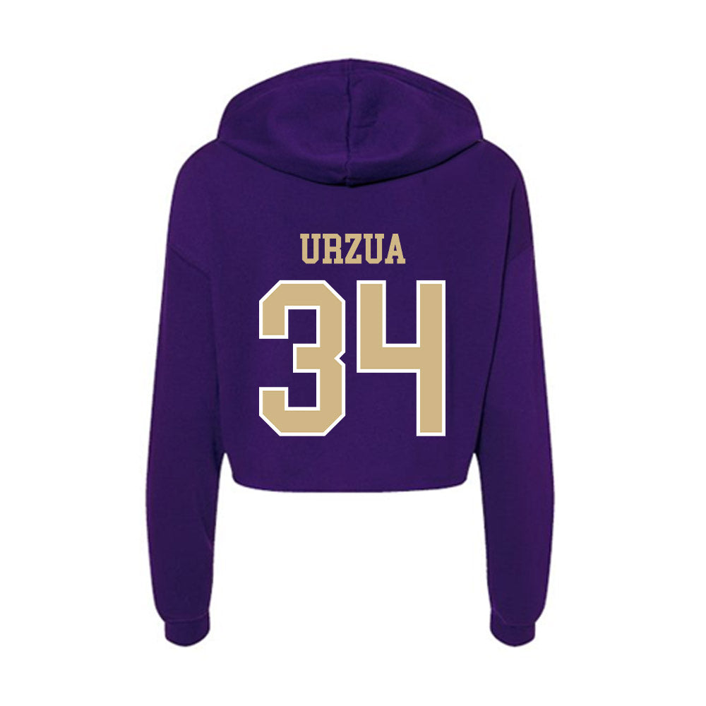 Washington - NCAA Beach Volleyball : Alina Urzua - Women's Crop Fleece Hoodie-1