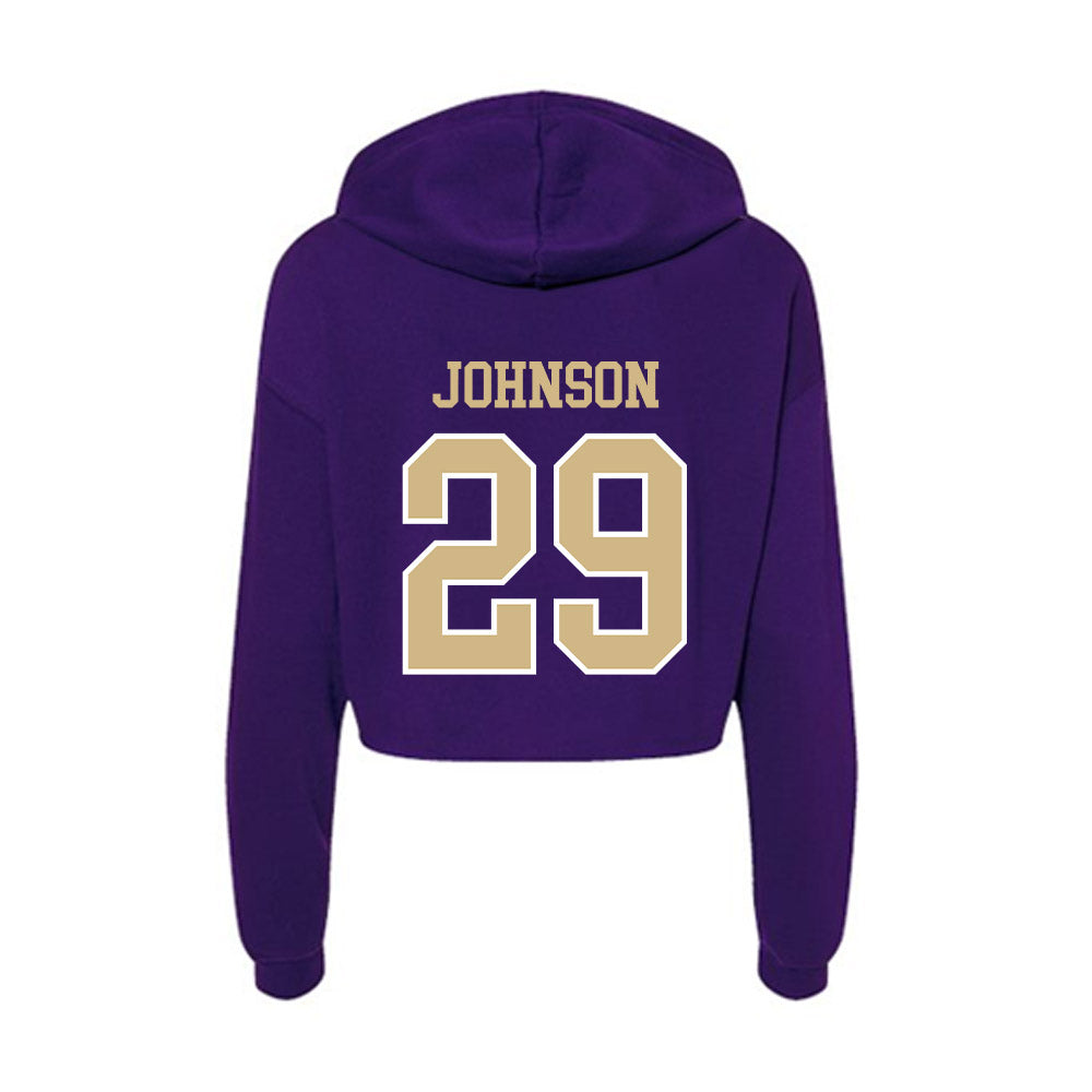 Washington - NCAA Baseball : Bryce Johnson - Women's Crop Fleece Hoodie-1