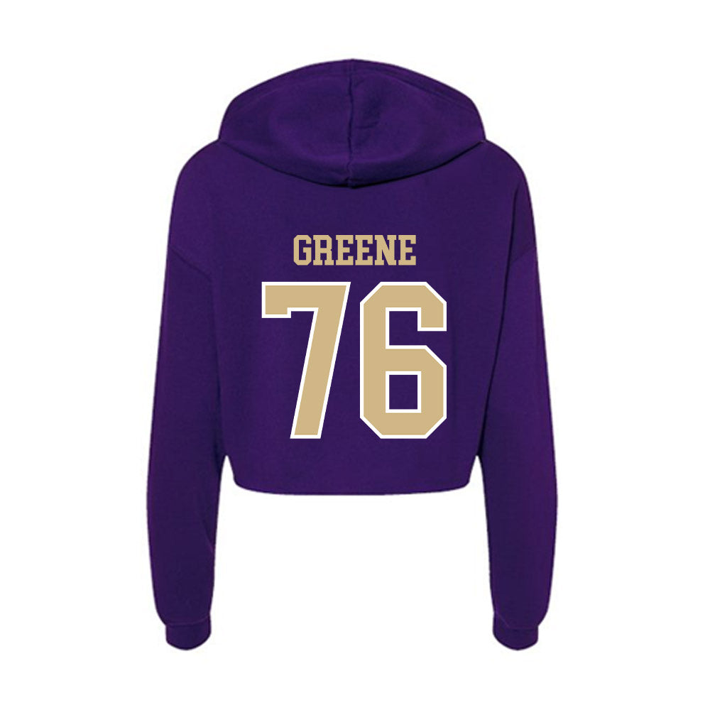 Washington - NCAA Football : Kodi Greene - Women's Crop Fleece Hoodie-1