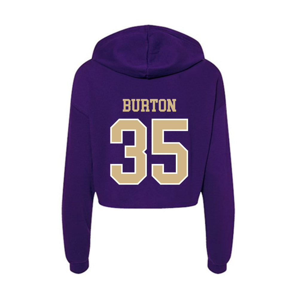 Washington - NCAA Football : Jace Burton - Women's Crop Fleece Hooded Sweatshirt-1